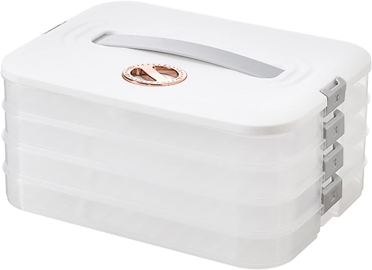 4-Layer Food Storage Containers with Lids Dumpling Storage Box