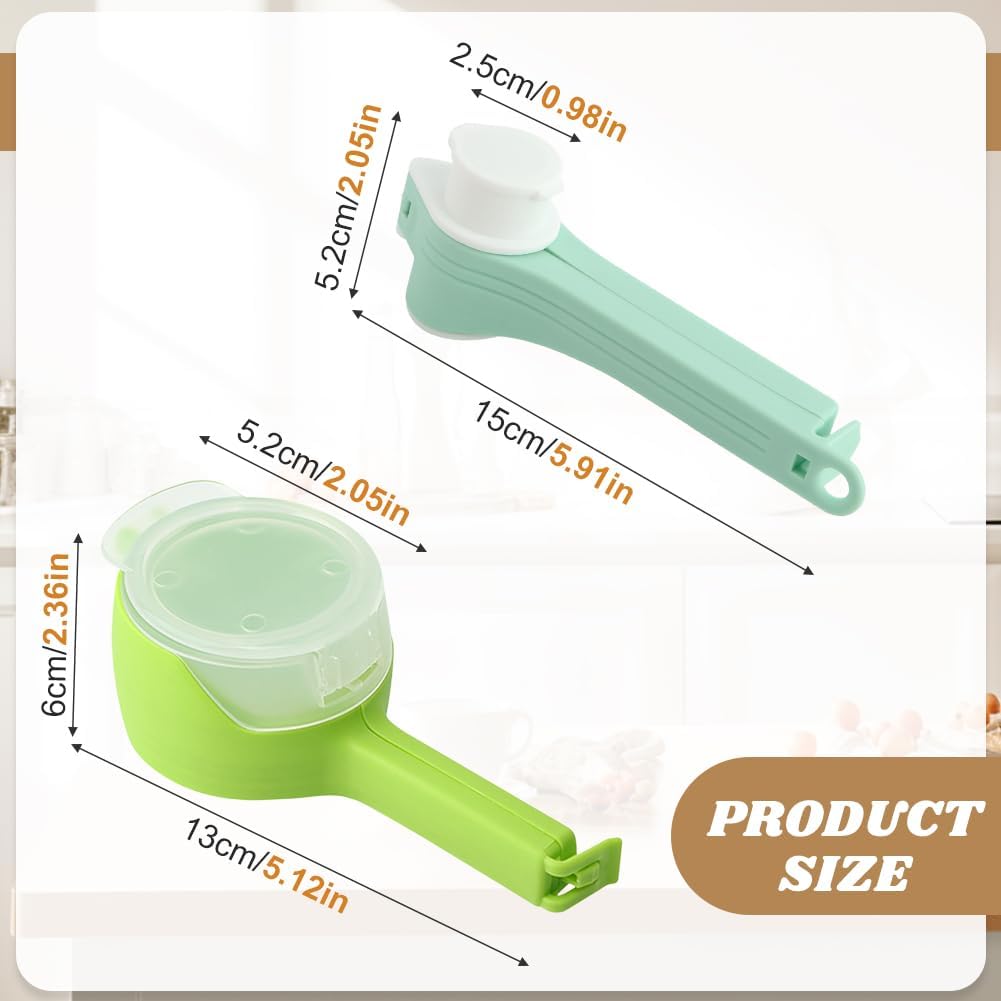 6Pcs Bag Clip with Pour Spout, Bag Clips for Food Storage Sealing Clips, Seal and Pour Bag Clip, Reusable Plastic Cap Sealer Clips for Snack Storage(COLOR:Type A)