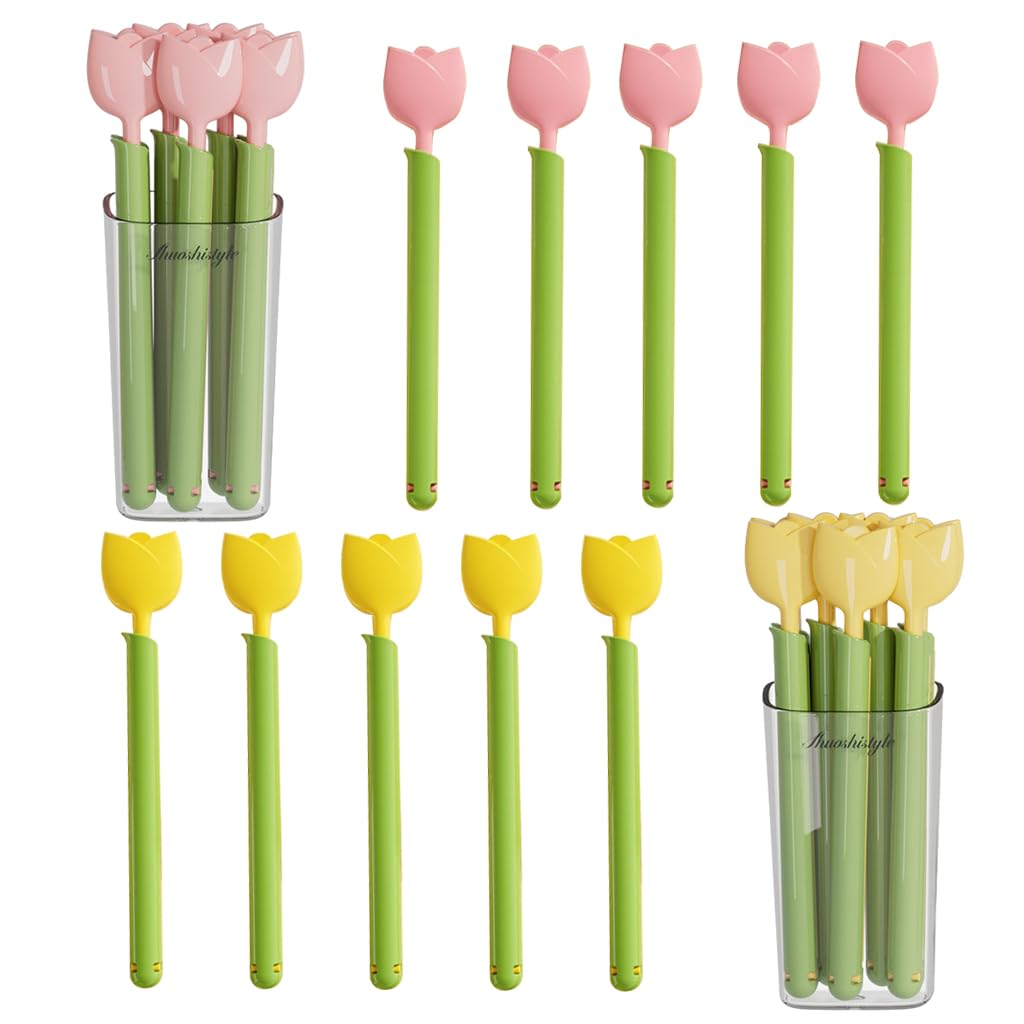 Ouliget Magnetic Refrigerator Sealing Clip,Cute Tulip Shaped Food Packages Clips，Chip Clips with Magnet Storage Box Fridge Magnets, Food Freshness Bag Clip Kitchen Accessories,2 Pieces of 10