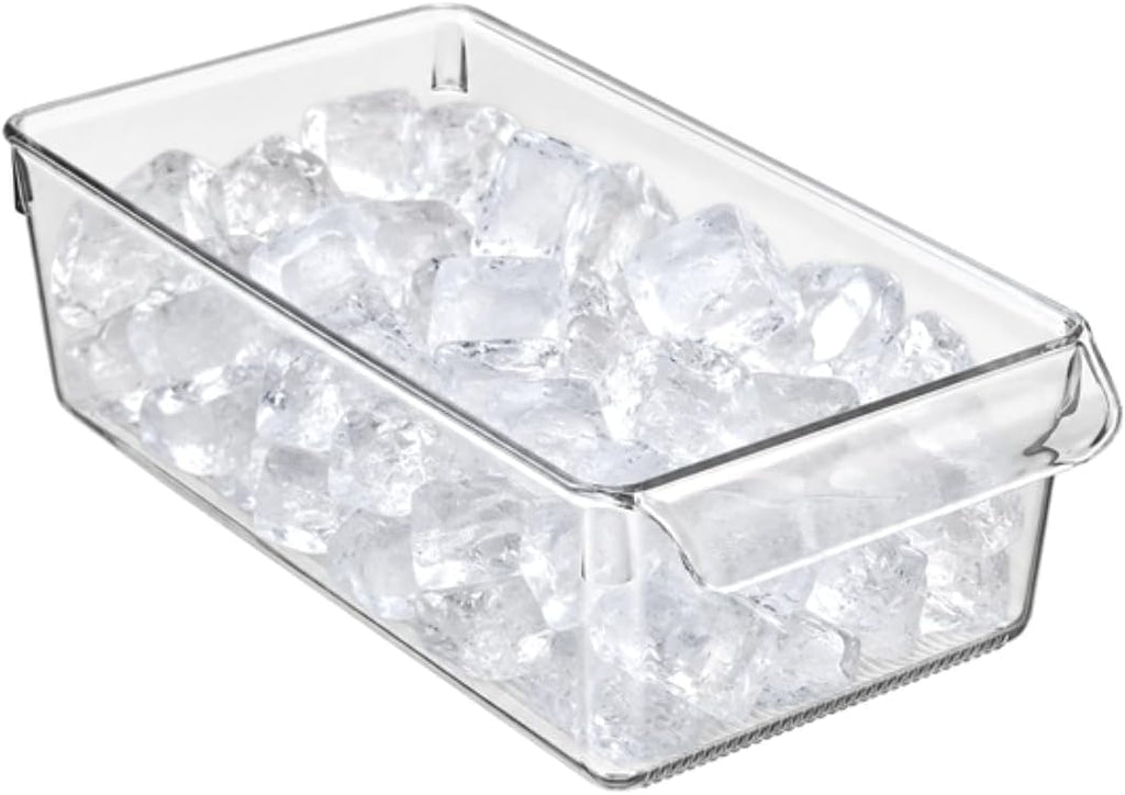 iDesign Linus Plastic Fridge and Freezer Storage Organizer Bin with Handle, Clear Container for Food, Drinks, Produce Organization, BPA-Free , 11.5" x 6" x 3.5", Clear