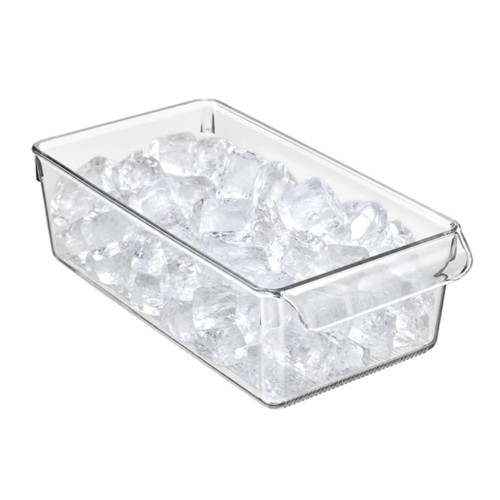 iDesign Linus Plastic Fridge and Freezer Storage Organizer Bin with Handle, Clear Container for Food, Drinks, Produce Organization, BPA-Free , 11.5" x 6" x 3.5", Clear