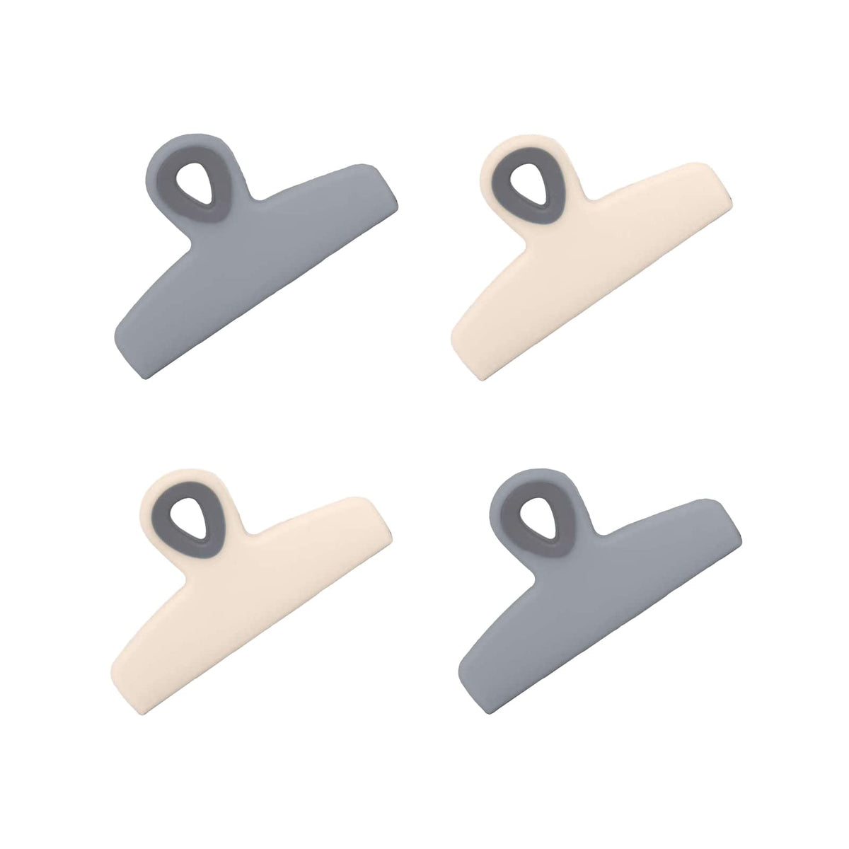 COOK WITH COLOR Bag Clips - Heavy Duty Chip Clip and Refrigerator Magnet Clips for Food Storage with Air Tight Seal Grip, Black, Pack of 4 Large Clips