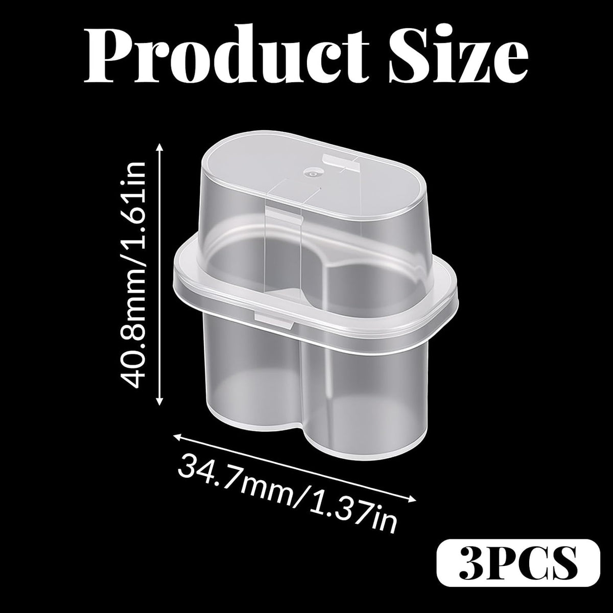 ElevateTech Peptide Case for Fridge, 3 Pcs 3 mL Vial Holder Storage Case for Refrigerator 2-Slot Insulin & Peptide Holder Semi-Transparent Vial Storage Box Organizer for Diabetic Care