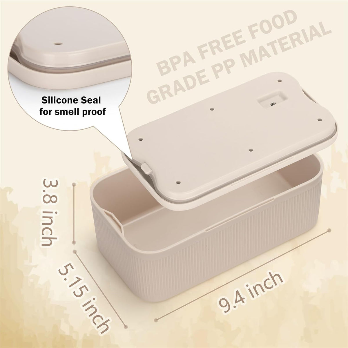 SANIDIKA Lockable Storage Box, Locking Medicine Box, Cell Phone Locked Jail, Food Medical Lockbox, Containers Bin for Personal Refrigerator Home Office Organization Travel Gift,9.25 x 5 x 3.6 (Cream)