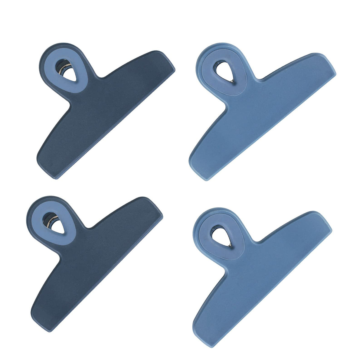 COOK WITH COLOR Bag Clips - Heavy Duty Chip Clip and Refrigerator Magnet Clips for Food Storage with Air Tight Seal Grip, Black, Pack of 4 Large Clips
