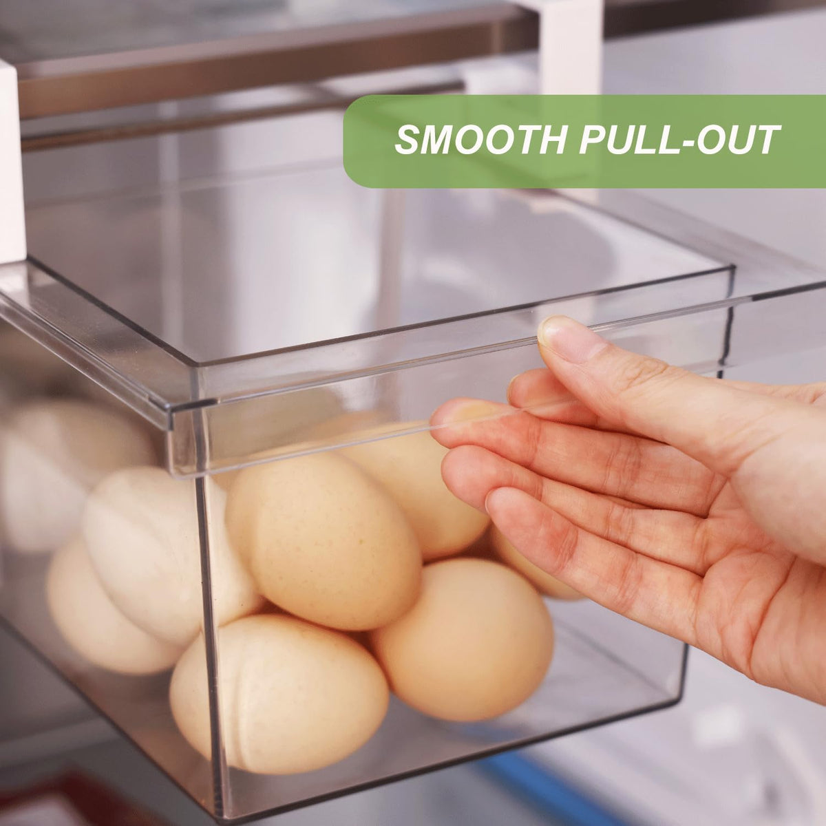 Yatmung 2 Pack Extra-Large Deli Drawer Organizer for Refrigerator Pull Out