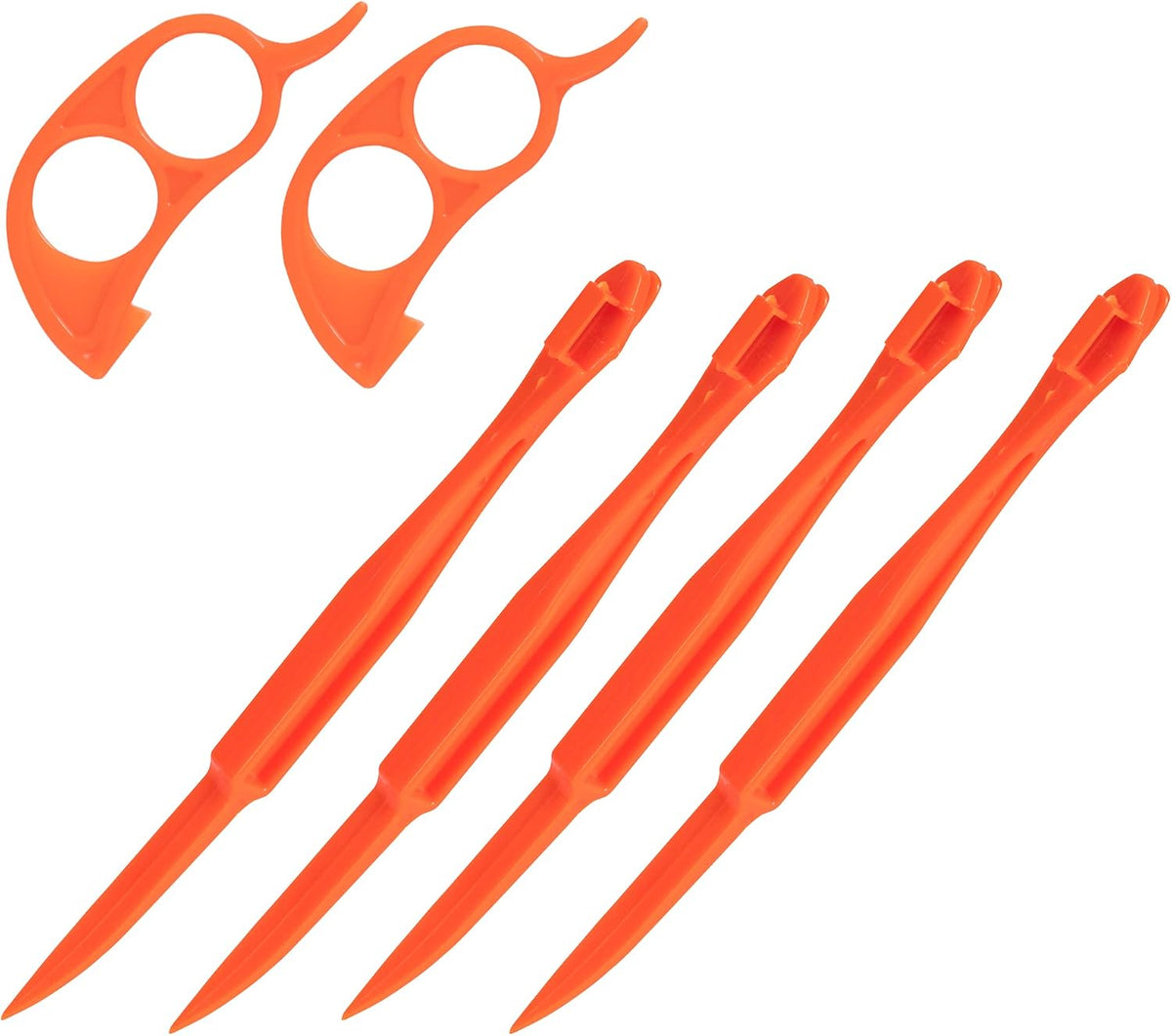 Soft Home Premium Plastic Orange Peeler Lemon Citrus Peel Cutter Vegetable Slicer Fruit Tools (Long Handle Type Orange 4 Pack; Mouse Type orange 2 Pack)