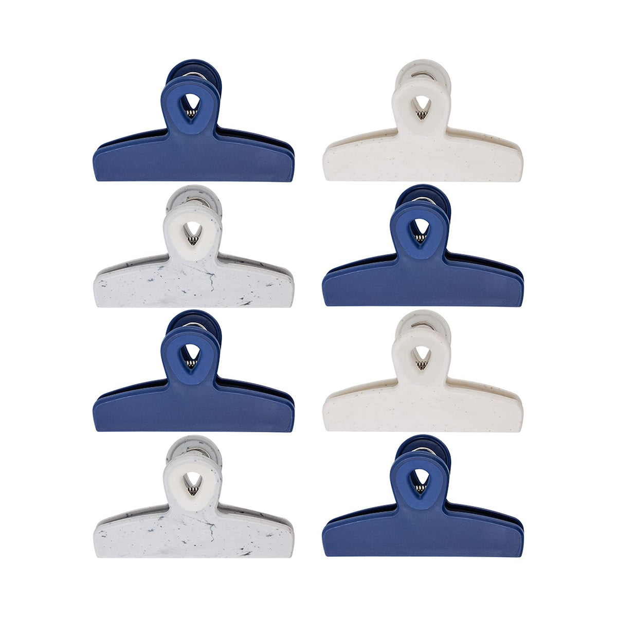 COOK WITH COLOR Bag Clips - Heavy Duty Chip Clip and Refrigerator Magnet Clips for Food Storage with Air Tight Seal Grip, Black, Pack of 4 Large Clips