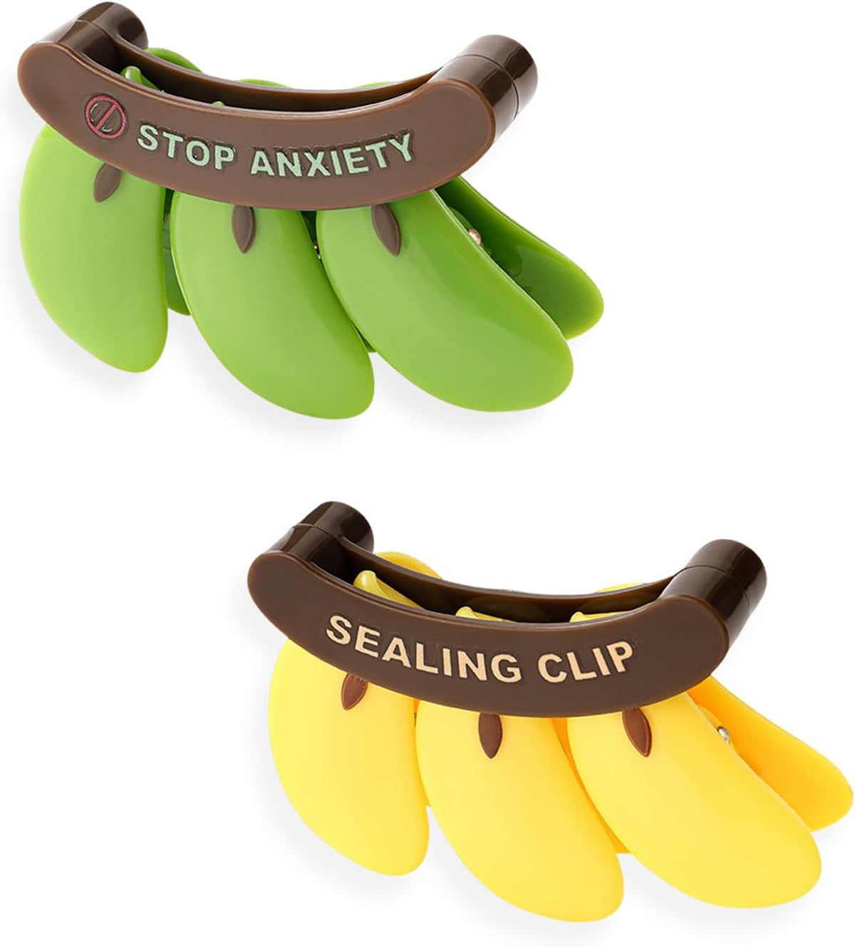 2PCS Cute Fridge Magnets Banana Shape Yellow/Green, Multi-Function Refrigerator Magnets Bag Sealing Clips, Decorative Food Storage Clips for Home Kitchen Office, Practical Gift for Housewarming/Xmas