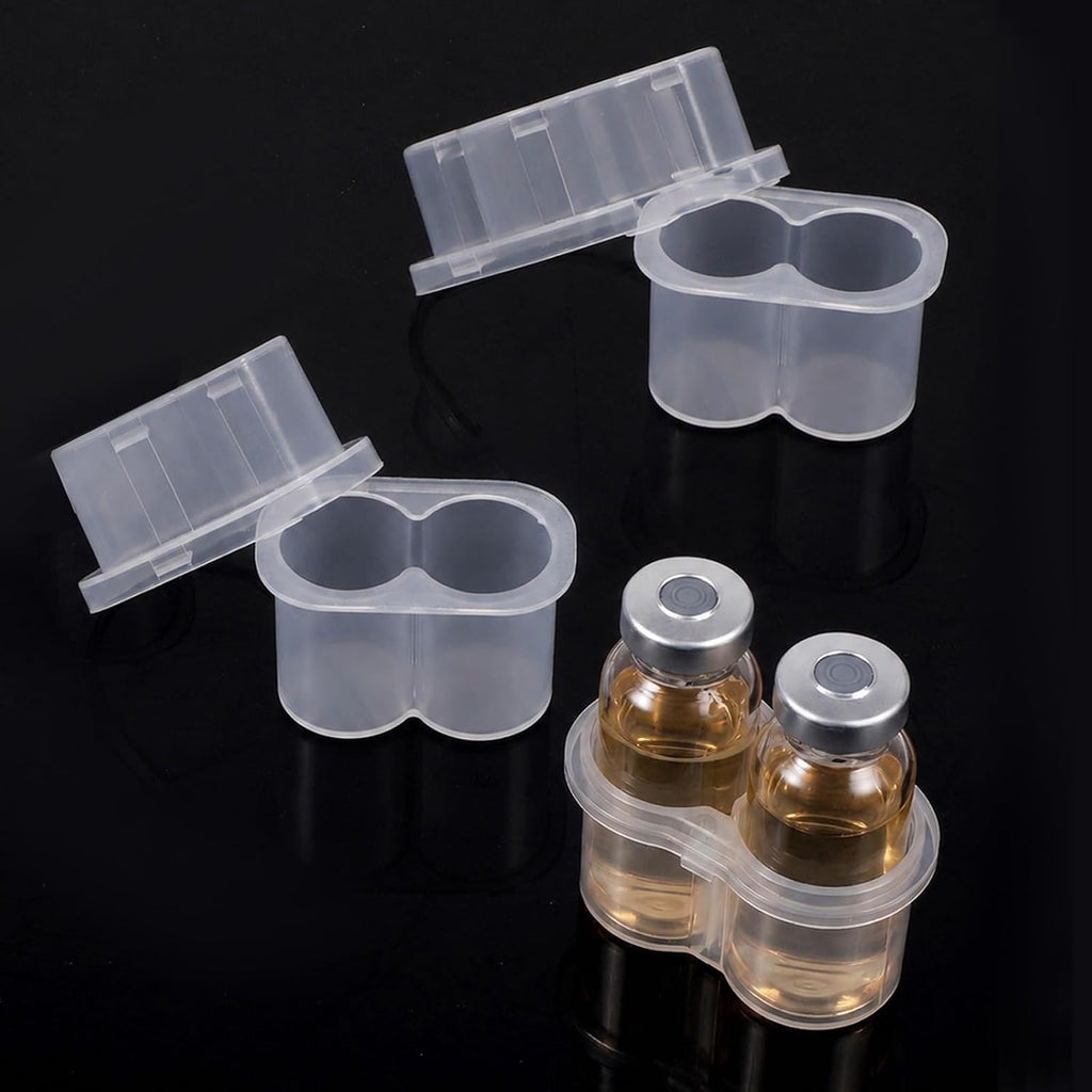ElevateTech Peptide Case for Fridge, 3 Pcs 3 mL Vial Holder Storage Case for Refrigerator 2-Slot Insulin & Peptide Holder Semi-Transparent Vial Storage Box Organizer for Diabetic Care
