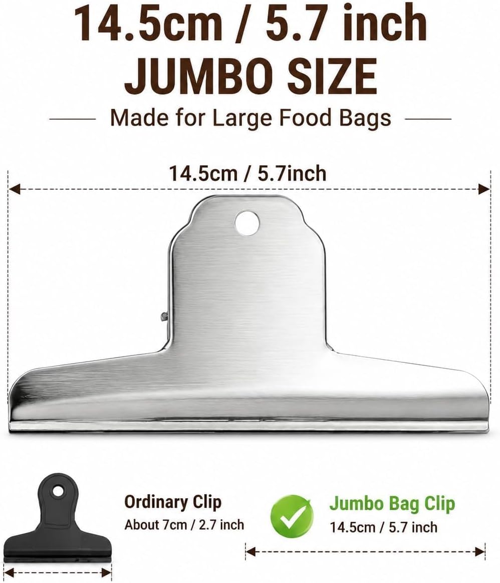 14.5cm Dog Food Bag Clips Heavy Duty, Keeps Food Bags Sealed Tight