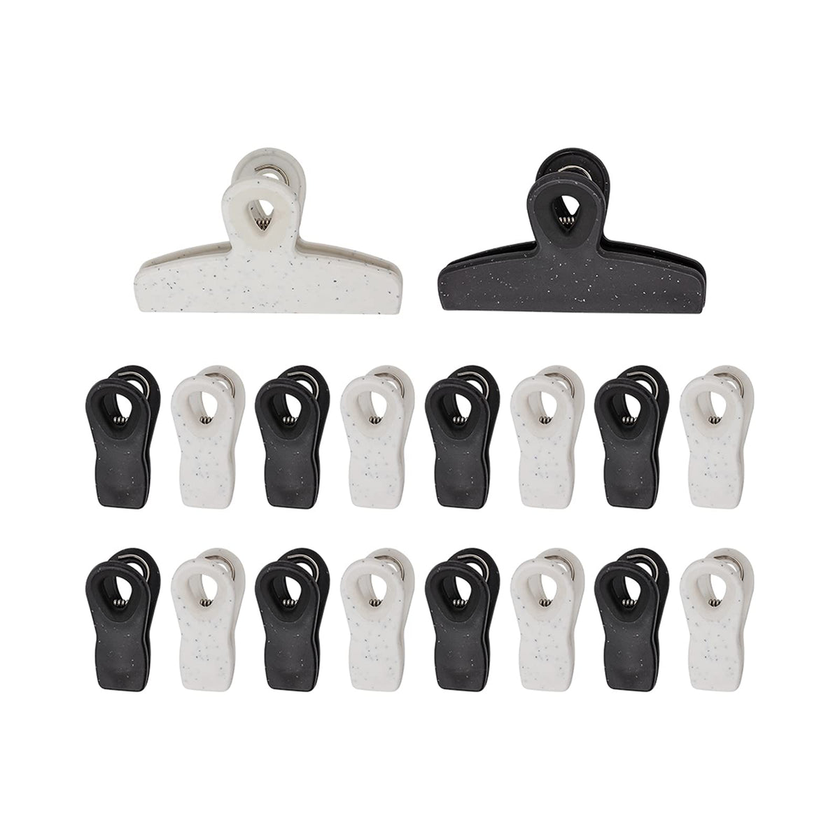 COOK WITH COLOR Bag Clips - Heavy Duty Chip Clip and Refrigerator Magnet Clips for Food Storage with Air Tight Seal Grip, Black, Pack of 4 Large Clips