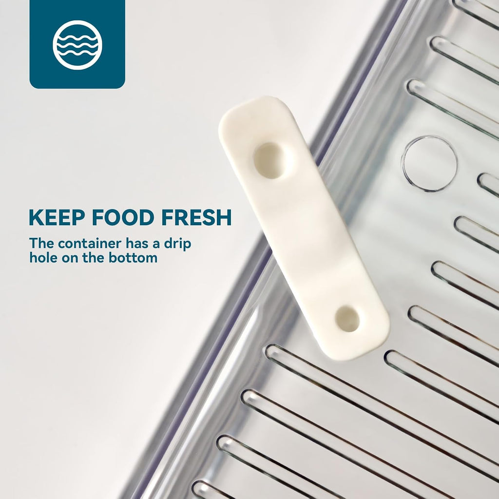 4 Piece Refrigerator Organizer Bins, Clear Fridge Organizers with Lids