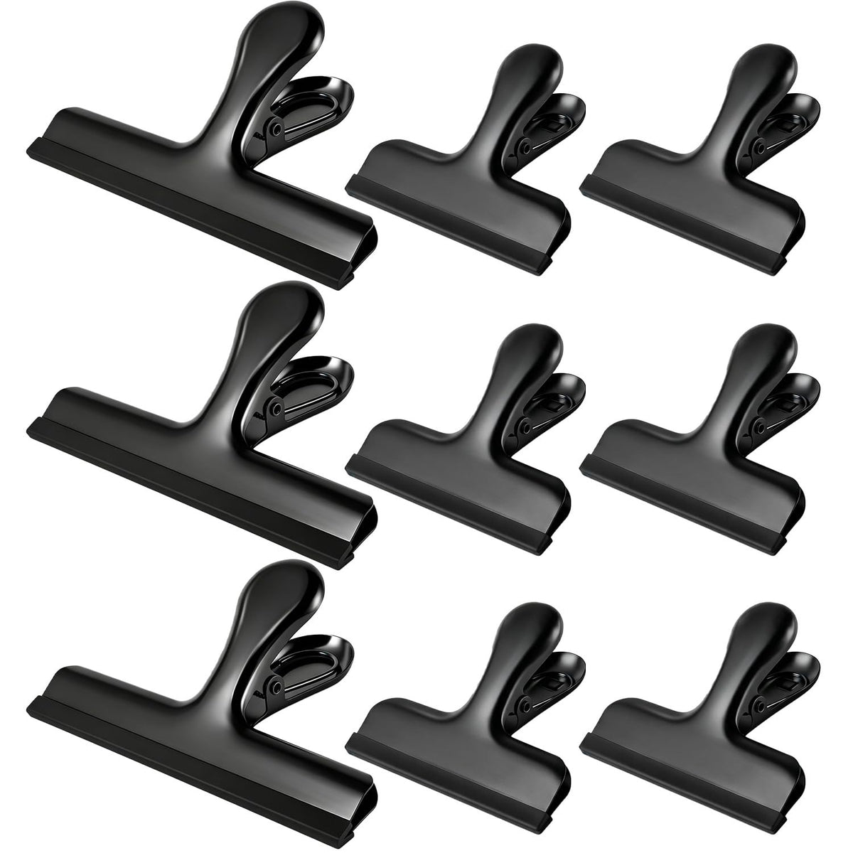 HOUSE AGAIN 6 Pack Stainless Steel Chip Bag Clips Covered with Colorful Silicone - NO More Sharp Edges - Color Coded for Food Bags - Air Tight Seal, Heavy Duty for Kitchen and Office, 5 Inches-Silver