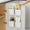 4 Piece Kitchen Cabinet Door Storage Box,Self Adhesive Wall Mounted Storage Box,Wardrobe/Bathroom/Refrigerator Small Items Organizer