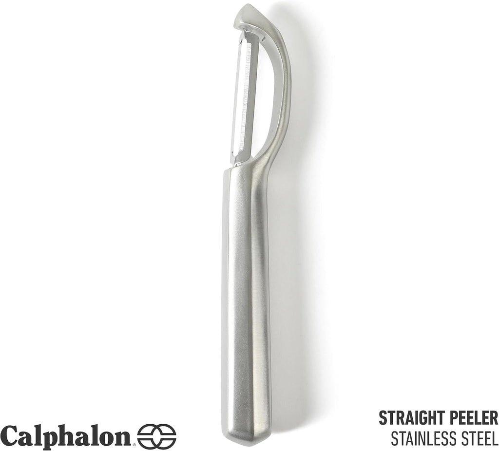 Calphalon Stainless Steel Vegetable Peeler with Swivel Blade, Ergonomic Non-Slip Grip Handle for Fruits & Vegetables, Kitchen Peeler for Smooth Peeling & Meal Prep