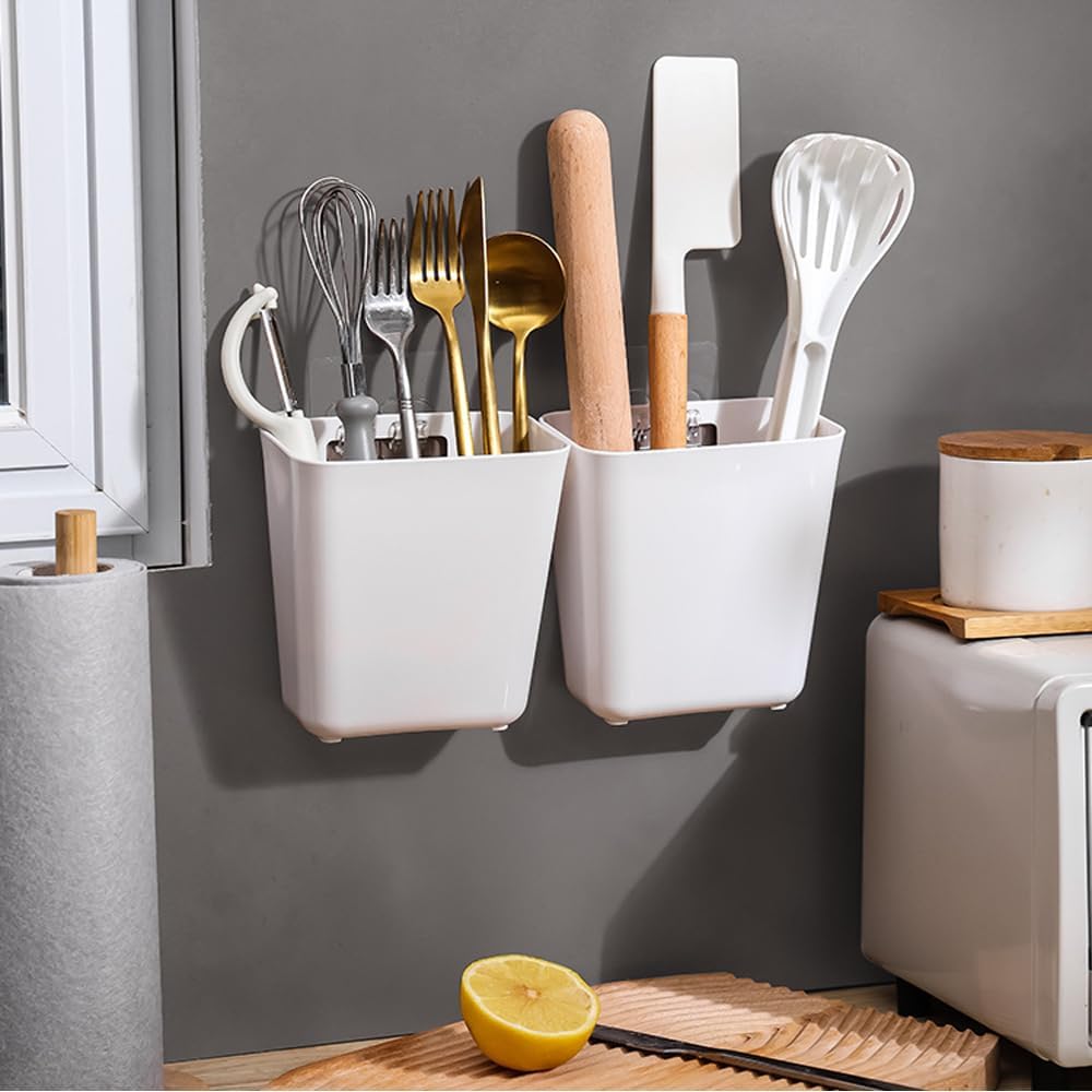 4 Piece Kitchen Cabinet Door Storage Box,Self Adhesive Wall Mounted Storage Box,Wardrobe/Bathroom/Refrigerator Small Items Organizer
