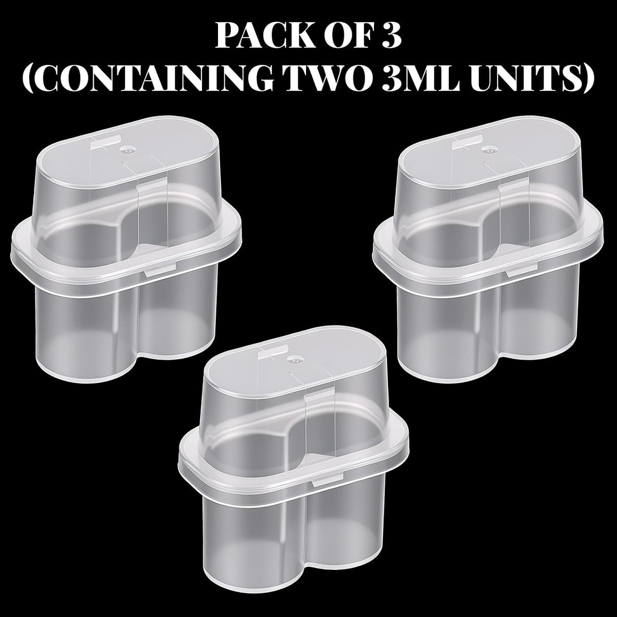 ElevateTech Peptide Case for Fridge, 3 Pcs 3 mL Vial Holder Storage Case for Refrigerator 2-Slot Insulin & Peptide Holder Semi-Transparent Vial Storage Box Organizer for Diabetic Care