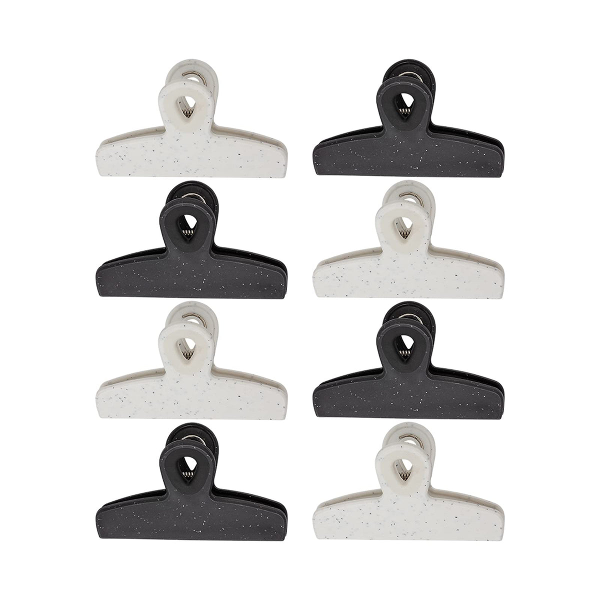 COOK WITH COLOR Bag Clips - Heavy Duty Chip Clip and Refrigerator Magnet Clips for Food Storage with Air Tight Seal Grip, Black, Pack of 4 Large Clips