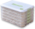 Refrigerator storage box, 5-layer sealed dumpling freezer box, kitchen food grade refrigerator, food dumpling preservation box, multifunctional classification storage organizer (Green-5 layer)