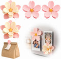 4 Pack Cherry Blossom Chip Clips Magnetic, 4 Flowers 30 Clips