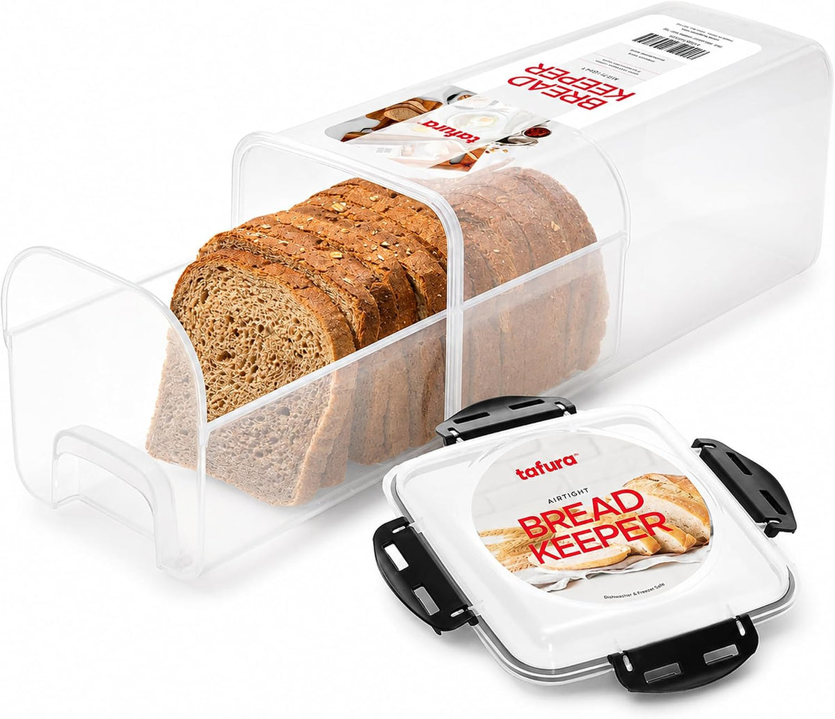 Tafura Bread Box with Tray, Airtight BPA-Free Bread Storage Container