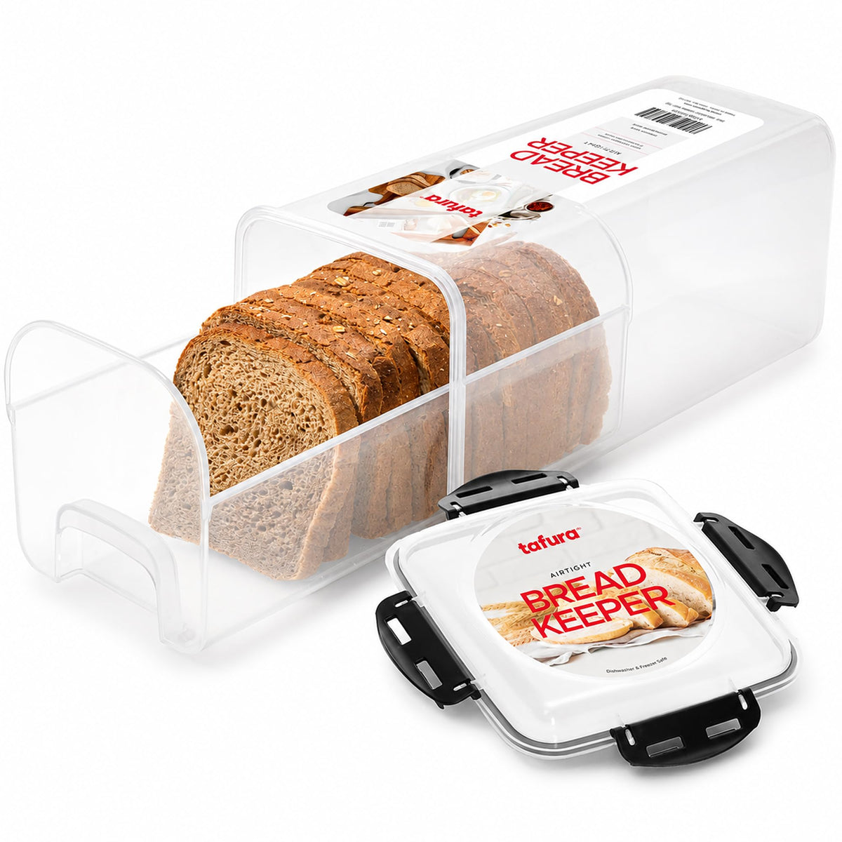 Tafura Bread Box with Tray, Airtight BPA-Free Bread Storage Container