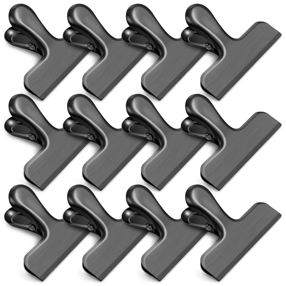 12 Pack Chip Clips, Stainless Steel Chip Bag Clips & Food Clip, Heavy Duty Bag Clip for Food Storage, Perfect for Kitchen Office Usage (Gold)