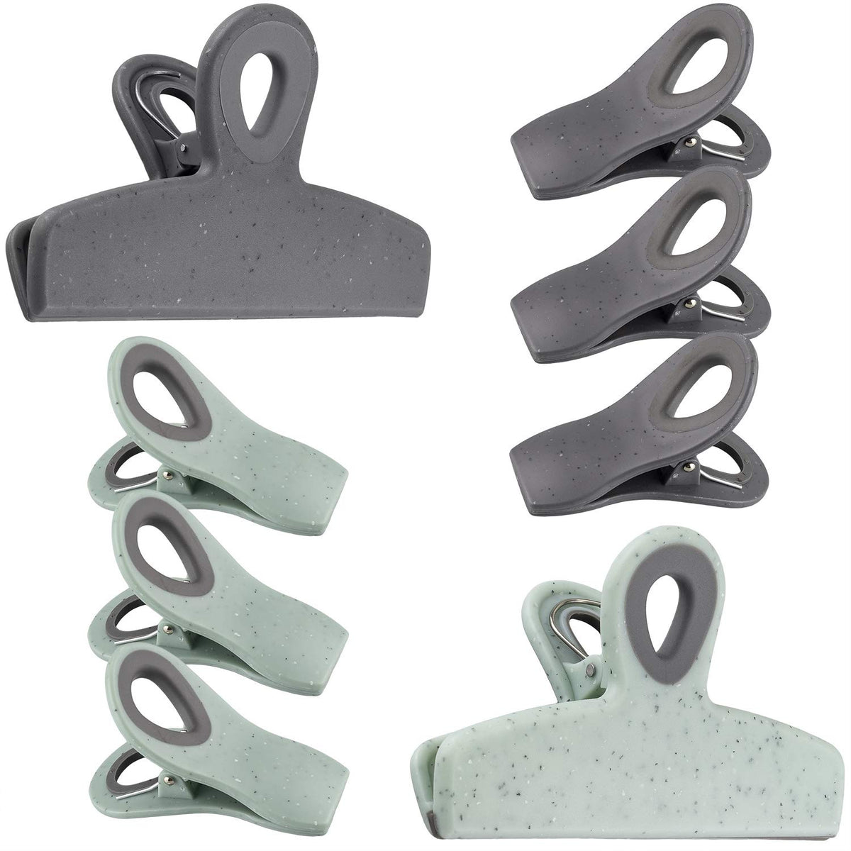 COOK WITH COLOR Bag Clips - Heavy Duty Chip Clip and Refrigerator Magnet Clips for Food Storage with Air Tight Seal Grip, Black, Pack of 4 Large Clips