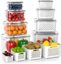 Anysig 8 Pack Fridge Fruit Storage Containers with Removable Colander