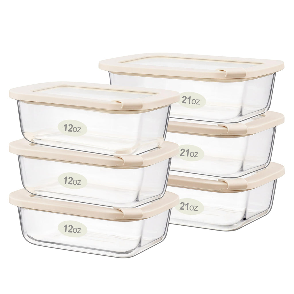 Urban Green Glass Food Storage Containers with Glass Lids, Microwave Safe Food Container Set, Aitight Meal Prep Container Set, BPA Free, 2 extra Colanders, LeakProof, 2 Pack of 60oz