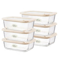 Urban Green Glass Food Storage Containers with Glass Lids, Microwave Safe Food Container Set, Aitight Meal Prep Container Set, BPA Free, 2 extra Colanders, LeakProof, 2 Pack of 60oz