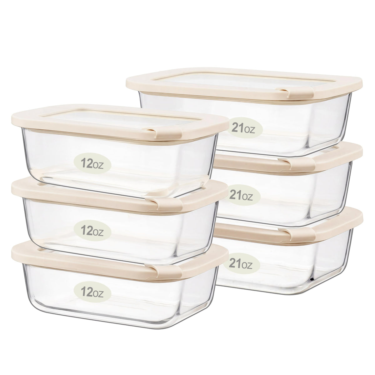 Urban Green Glass Food Storage Containers with Glass Lids, Microwave Safe Food Container Set, Aitight Meal Prep Container Set, BPA Free, 2 extra Colanders, LeakProof, 2 Pack of 60oz