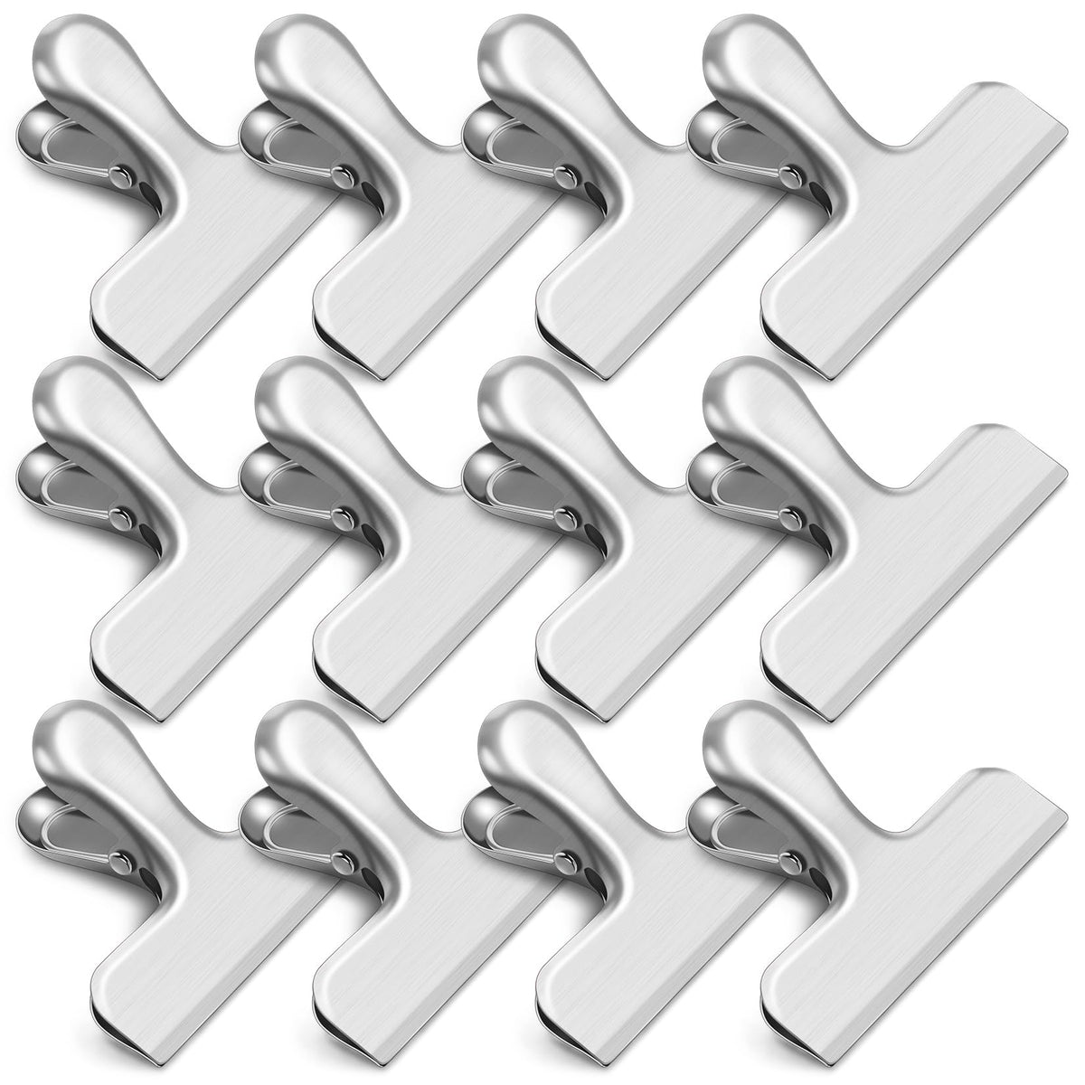 12 Pack Chip Clips, Stainless Steel Chip Bag Clips & Food Clip, Heavy Duty Bag Clip for Food Storage, Perfect for Kitchen Office Usage (Gold)