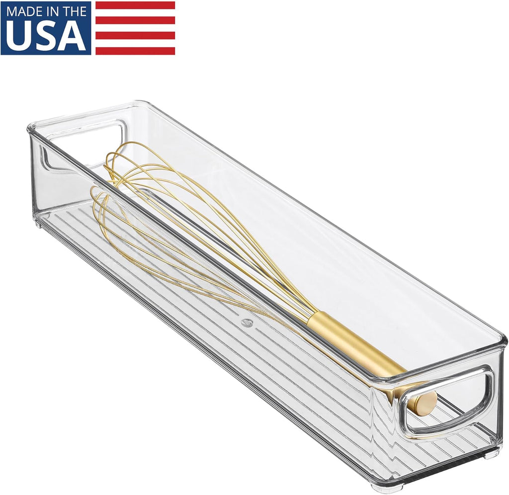 iDesign Slim Storage Bin Organizer, Extra Long Narrow