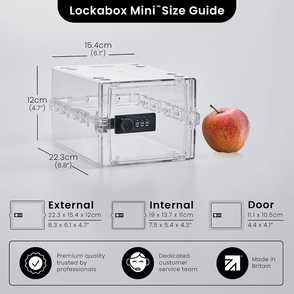 Lockabox Mini™ 3L Phone Lock Box and Fridge Lock Box with Code (Crystal)