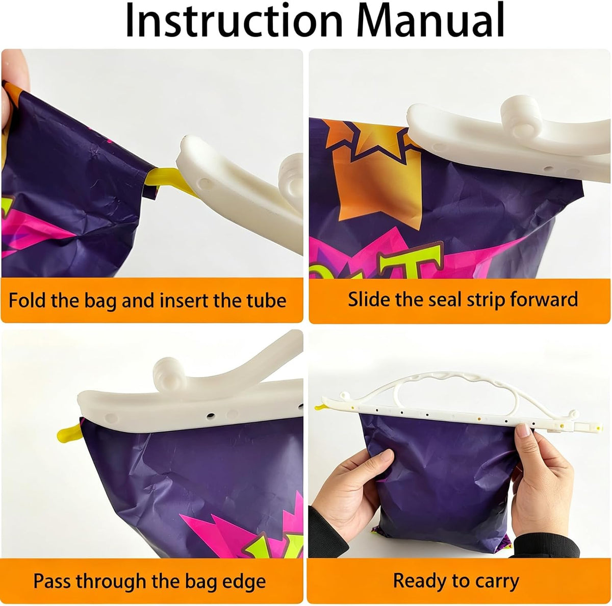 Bag Sealing Clips 9 Pack, Multi-Size Sealing Sticks with Carry Handle for Bread Bags, Chip Bags, Coffee & Pet Food – Wall-Mountable, Airtight Moisture Proof Reusable Kitchen Clips (9pcs)