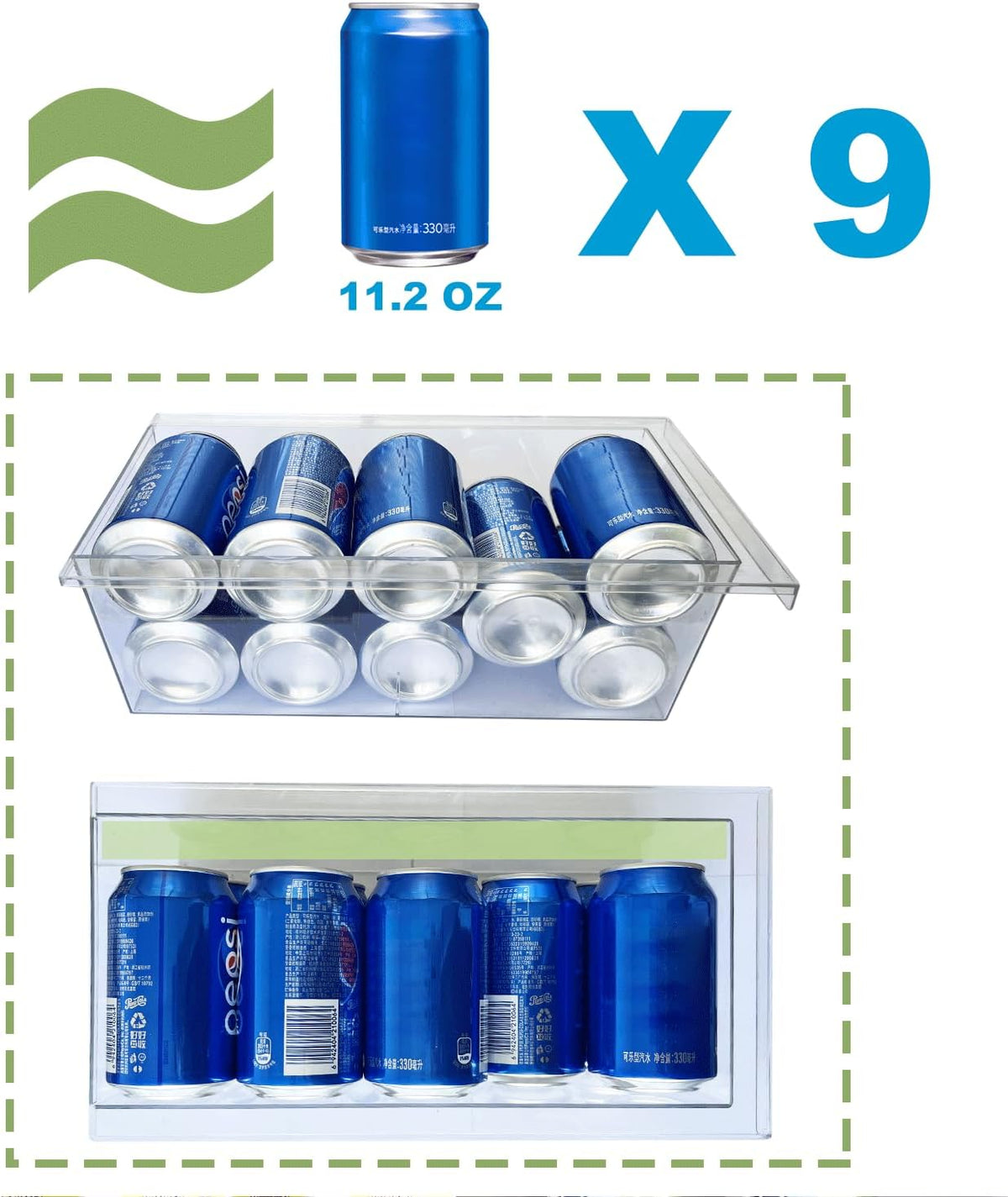 Yatmung 2 Pack Extra-Large Deli Drawer Organizer for Refrigerator Pull Out