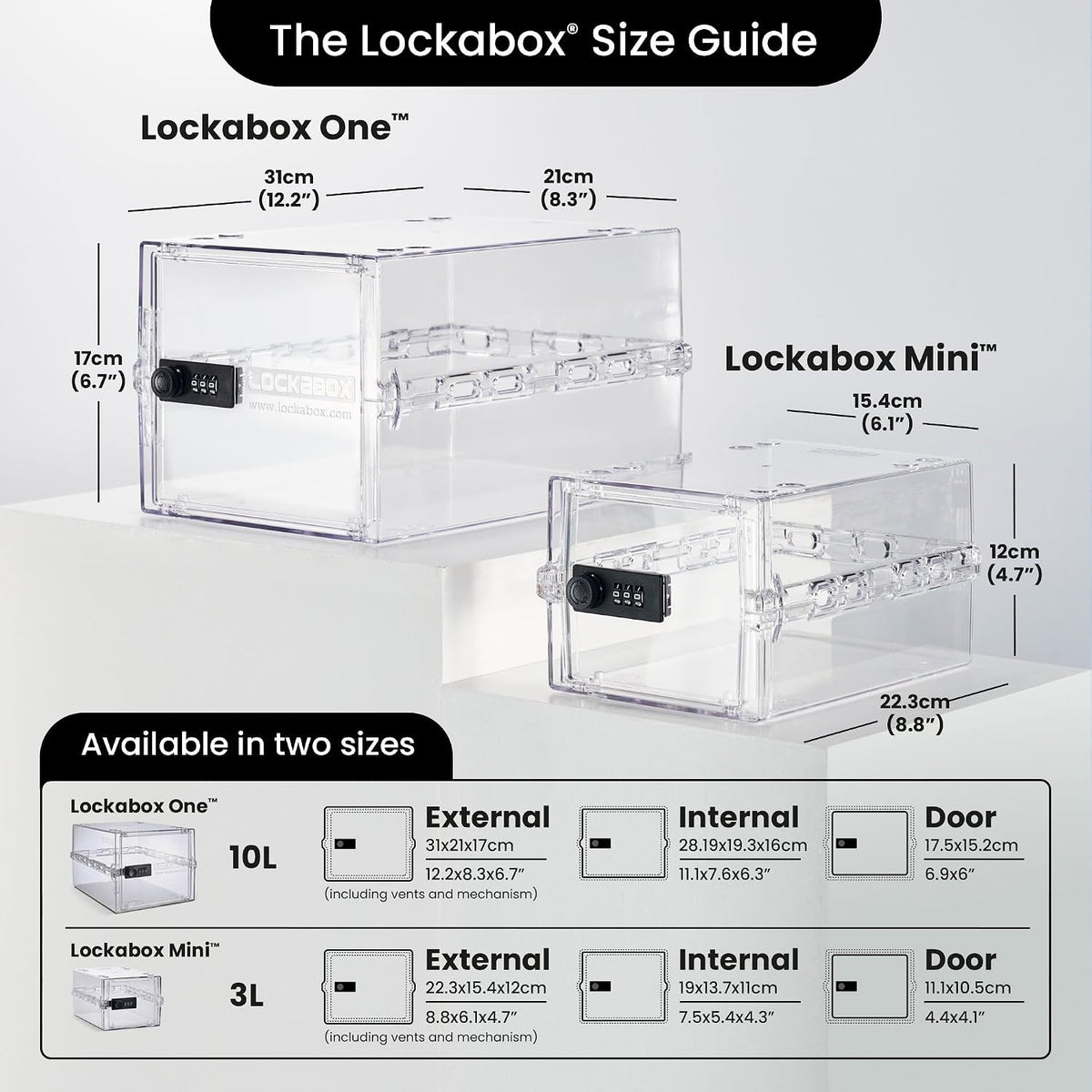 Lockabox Mini™ 3L Phone Lock Box and Fridge Lock Box with Code (Crystal)