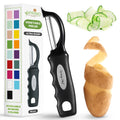 Spring Chef Swivel Potato Peeler for Kitchen w/Soft Grip Handle, Sapphire
