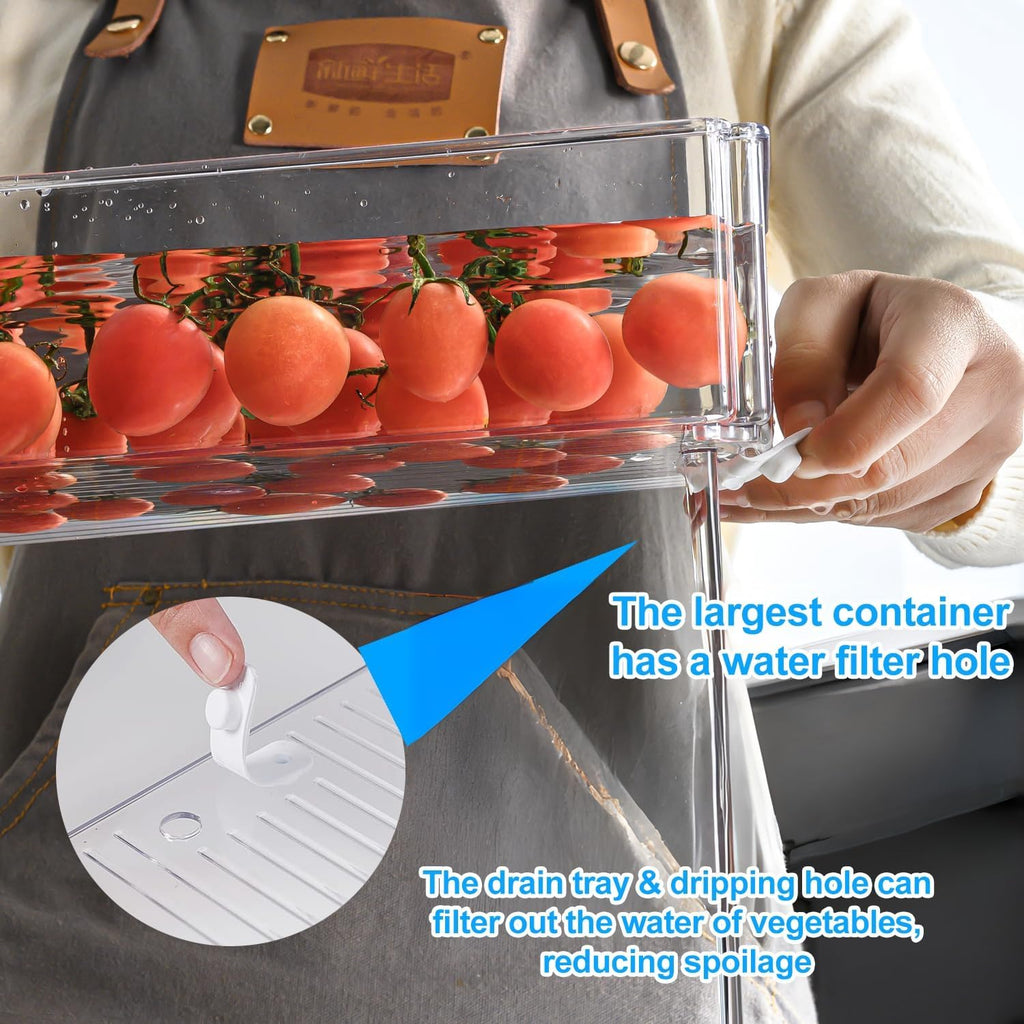 Pure Future 10-Pack Fridge Organizers and Storage Clear Container with Lids