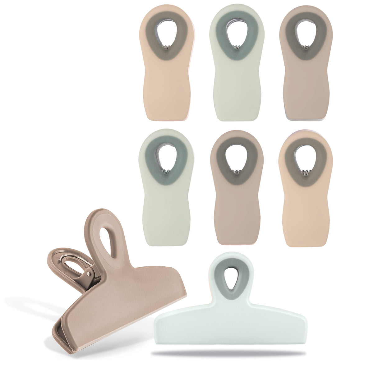 COOK WITH COLOR Bag Clips - Heavy Duty Chip Clip and Refrigerator Magnet Clips for Food Storage with Air Tight Seal Grip, Black, Pack of 4 Large Clips