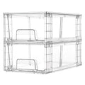 Vtopmart 4 Pack Stackable Clear Drawer with Dividers