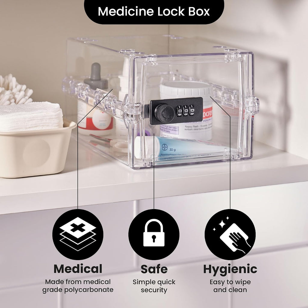 Lockabox Mini™ 3L Phone Lock Box and Fridge Lock Box with Code (Crystal)