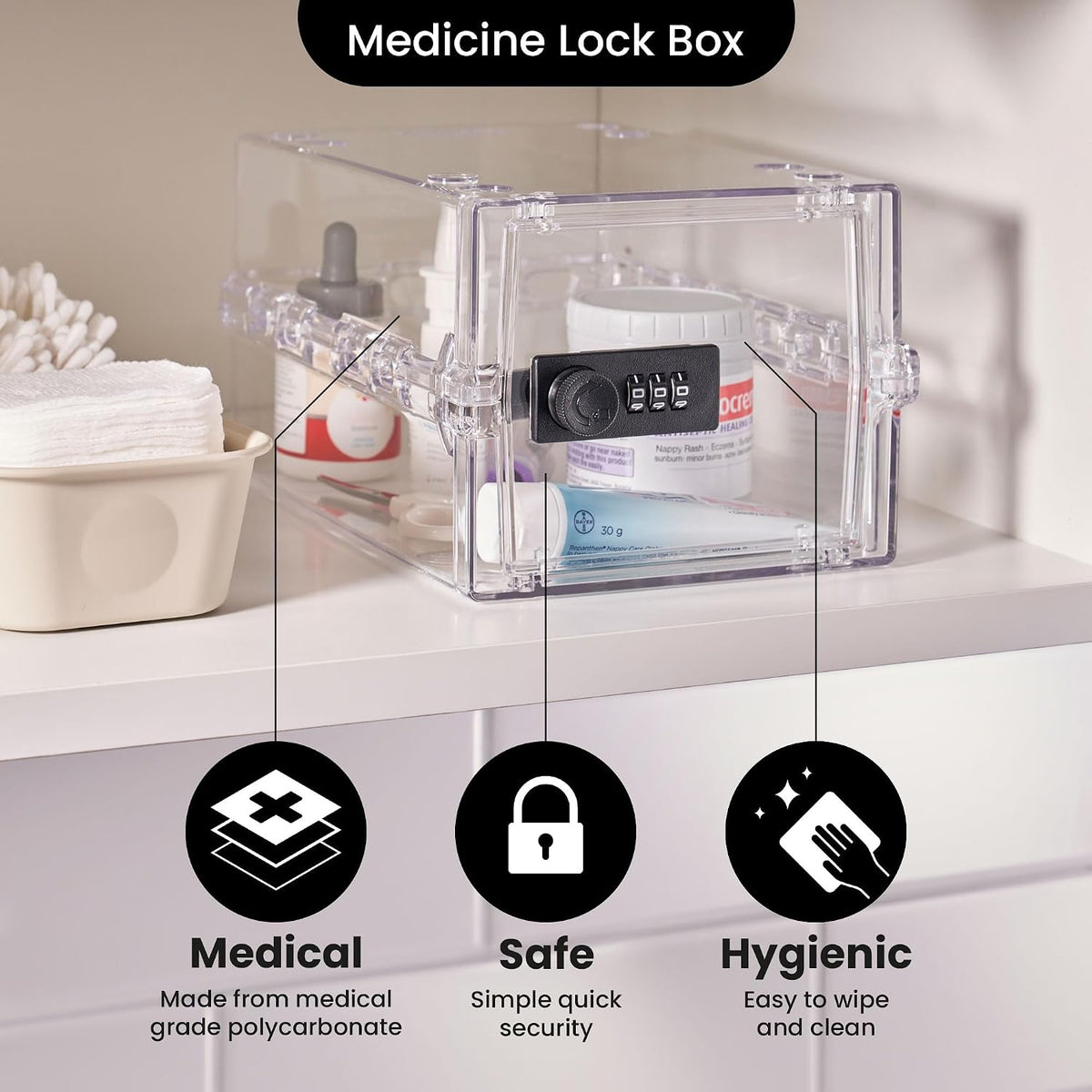 Lockabox Mini™ 3L Phone Lock Box and Fridge Lock Box with Code (Crystal)
