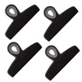 COOK WITH COLOR Bag Clips - Heavy Duty Chip Clip and Refrigerator Magnet Clips for Food Storage with Air Tight Seal Grip, Black, Pack of 4 Large Clips