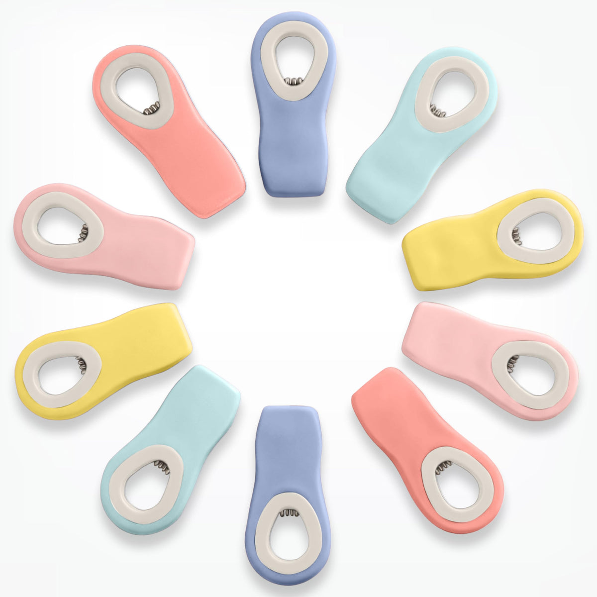 COOK WITH COLOR Bag Clips with Magnet- Food, Chip, Bag for Food Storage with Airtight Seal Grip for Bread Bags, Snack and Food (Beige and Pink, Pack of 10)