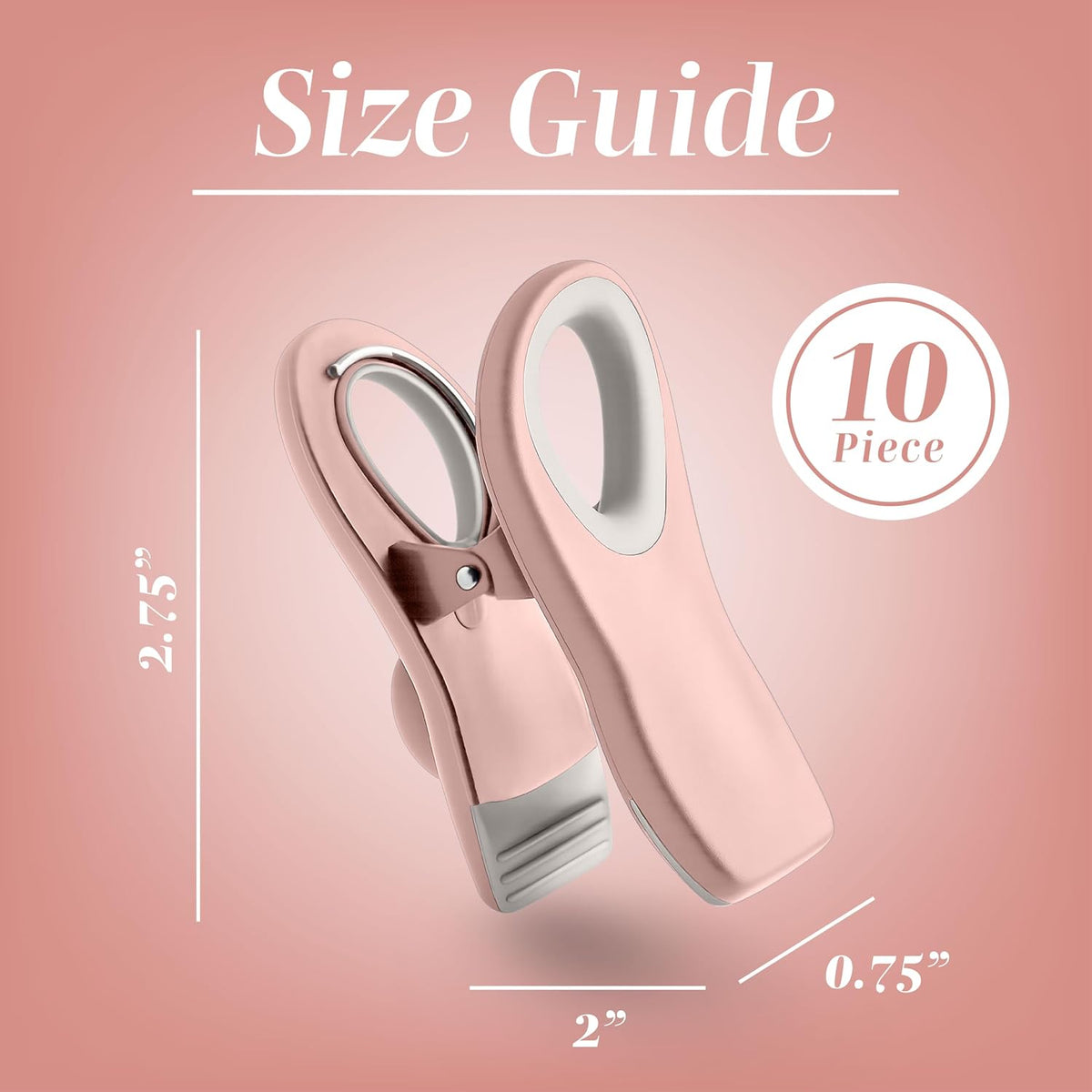 COOK WITH COLOR Bag Clips with Magnet- Food, Chip, Bag for Food Storage with Airtight Seal Grip for Bread Bags, Snack and Food (Beige and Pink, Pack of 10)