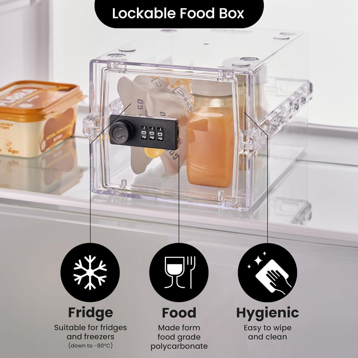 Lockabox Mini™ 3L Phone Lock Box and Fridge Lock Box with Code (Crystal)