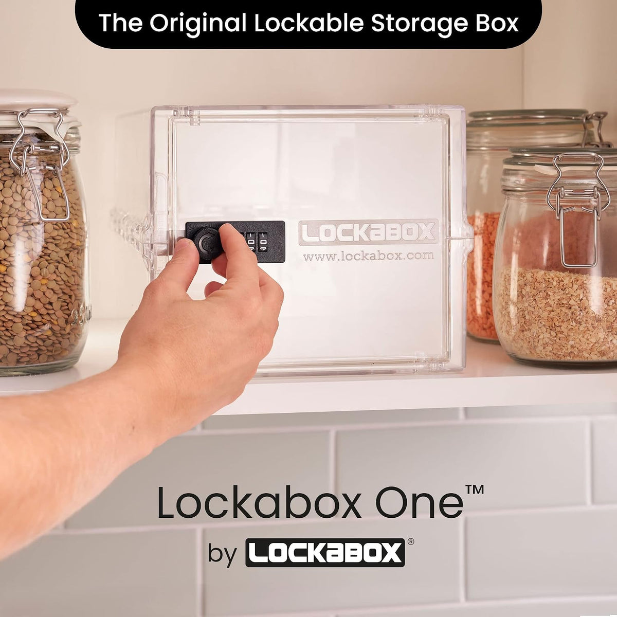Lockabox One™ 10L Lockable Storage Box and Lock Box with Code (Crystal)
